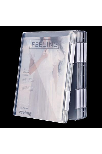 erorex 4 Pcs Portable Project Case Clear A4 File Box Transparent File Slim Cases Plastic Storage File