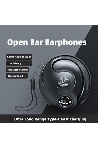 erorex Wireless Open Ear Clip Bone Conduction Headphones Bluetooth 5.3 Sports Earphones Built In Mic Hifi