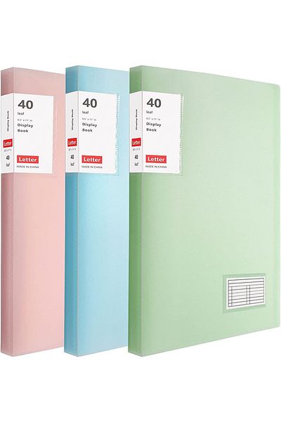 erorex Binder With Plastic Sleeves 8.5X11 Inch 3 Pack 40 Pocket Bound Presentation Book With Sheet