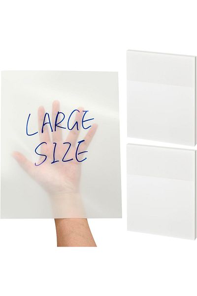 erorex 100 Sheets 8.5 X 11 Inch Transparent Sticky Notes Extra Large Clear Self Sticky Notes Pads Notes