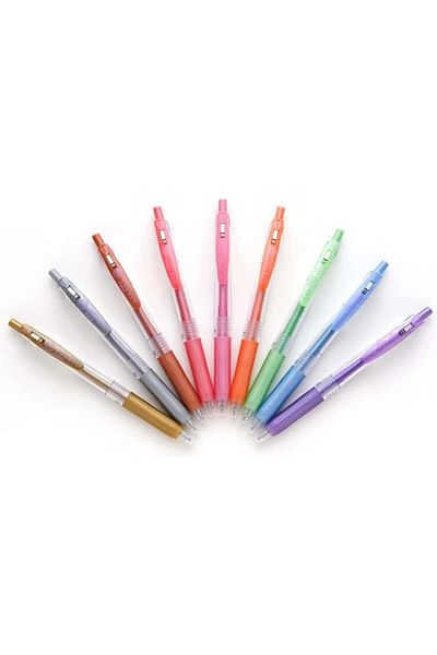 erorex Pen Clip Retractable Gel Pen Bold Point 1.0Mm Shiny Assorted Colors 9 Pack