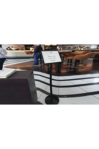 ÖzgürceSeç Curved Decorative Menu and Direction Information Board A4 (21X30) Black