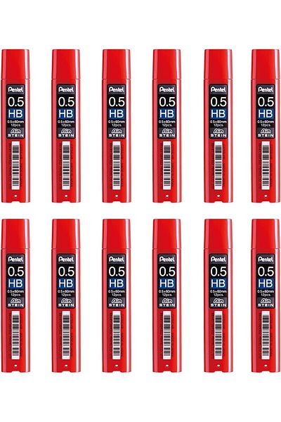 erorex Ain Stein Hb 0.5 Mm Refill Lead 12 Pieces Tube Red