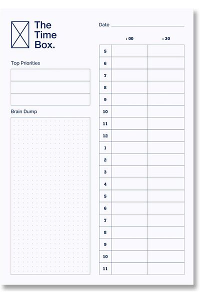 erorex The Time Box Daily Time Management Planner Time Blocking To Do List Planning Pad Blank Hourly