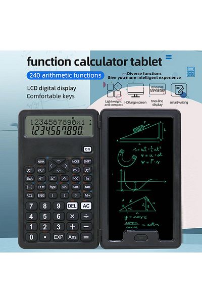 erorex 2In1 Scientific Calculator With Lcd Writing Tablet Lcd Basic Calculator Notepad Professional