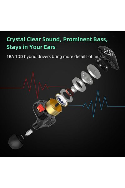 erorex سماعات أذن كاستور IEM KZ Edition مزودة بمحركات ديناميكية مزدوجة، سماعات أذن سلكية قابلة للضبط