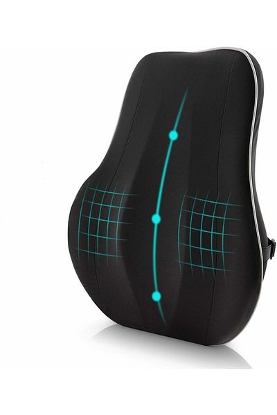 erorex Lumbar Support Pillow Back Cushion Memory Foam Orthopedic Backrest With Breathable 3D Mesh For Car