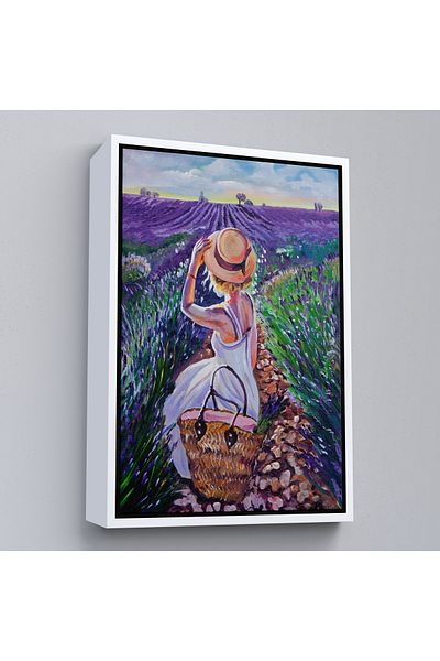 Harita Sepeti Pictură de femeie pe Lavanda Violet Tarka cu cadru alb