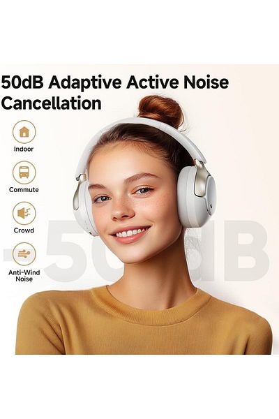 erorex H3 Pro Adaptive Anc Wireless Headphones Over Ear 50Db Active Noise Cancellation With Multiple Modes