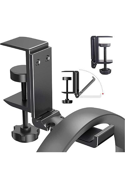 erorex Rotating Headphone Stand Pc Gaming Headset Stand Adjustable Clamp On Headphone Holder Under Desk