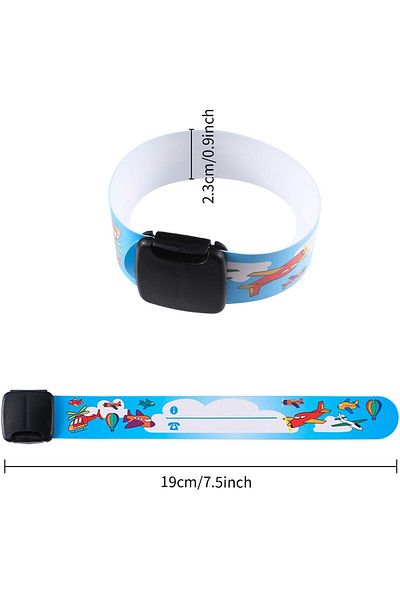 erorex Child Safety Id Wristband 16Pcs Reusable And Waterproof Safety Id Bracelets For Kids Anti Lost