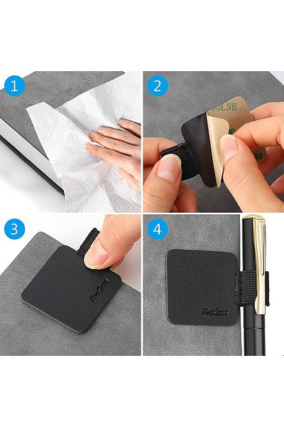 erorex 5 Pack Pen Loop Holder For Notebooks Journals Planners Tablet Case Self Adhesive Leather Pencil