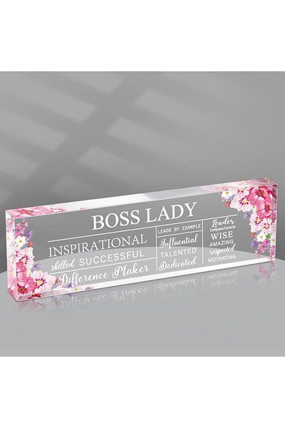 erorex For Women Inspirational Quotes Office Gifts For Women Acrylic Boss Lady Office Decor Boss Birthday