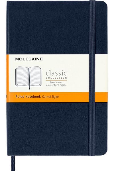 erorex Classic Notebook Hard Cover Medium 4.5 Inch X 7 Inch Ruled Lined Sapphire Blue 208 Pages