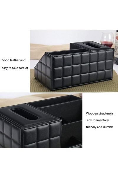 erorex Desk Organiser Set Desk Organizer Multifunctional Pu Leather Desktop Pen Holder Storage Box With