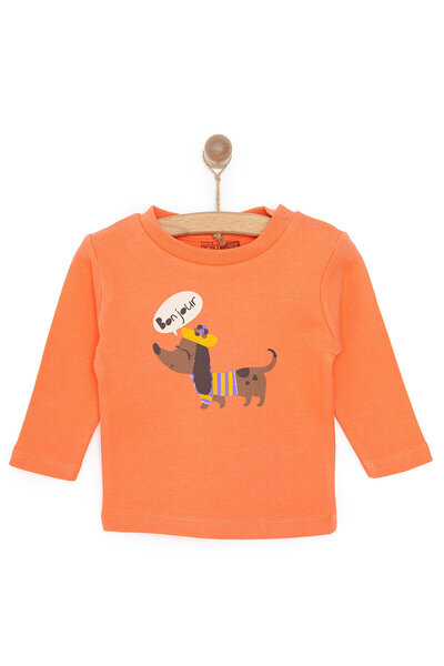 ebebek Hello Baby HelloBaby Basic Köpek Desenli İnterlok  Uzun kol Tshirt Kız...