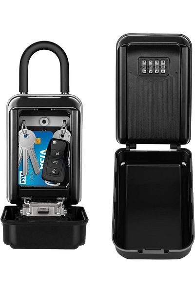 erorex Key Lock Box Waterproof Sturdy Wall Mounted Lock Box For House Key 4 Digit Combination Resettable