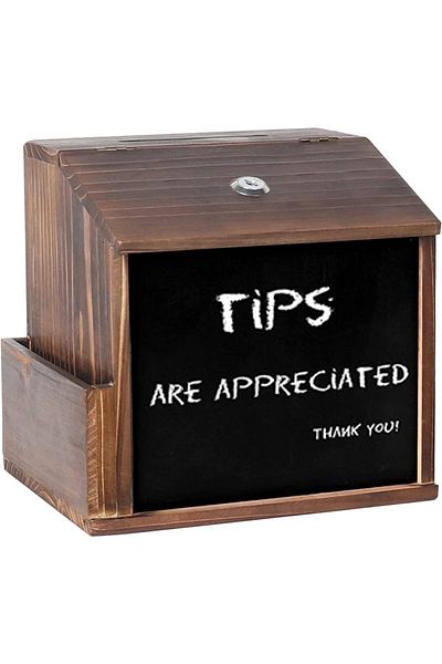 erorex Wooden Suggestion Box Lock: Wall Mounted Donation Boxes Tips Mailbox With Lock Wall Mountable Brown