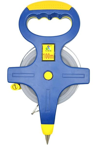erorex Professional 100 Meter Measuring Tape Robust Open Reel Design With Drill Tip Easy Wind Surveyor'S
