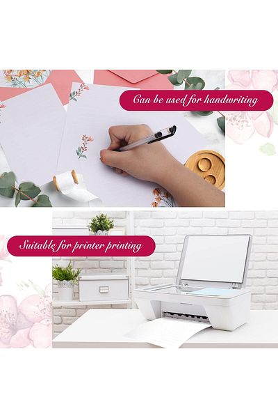 erorex Writing Paper And Envelopes Set Flower Design Writing Letter Paper 24Pcs Writing Stationery Paper