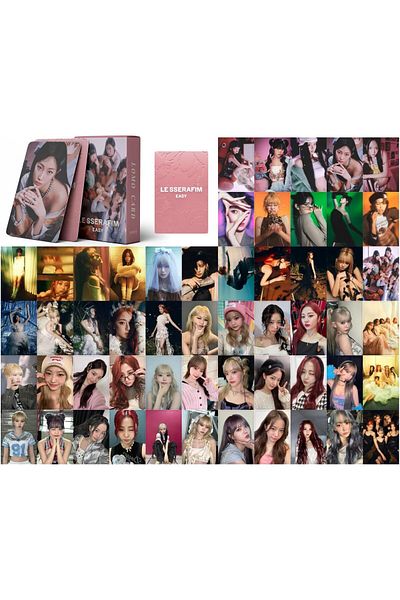 erorex 55Pcs Kpop Lesserafim Photocards Le Sserafim Album Easy Lesserafim 2024 New Album Easy Photocard