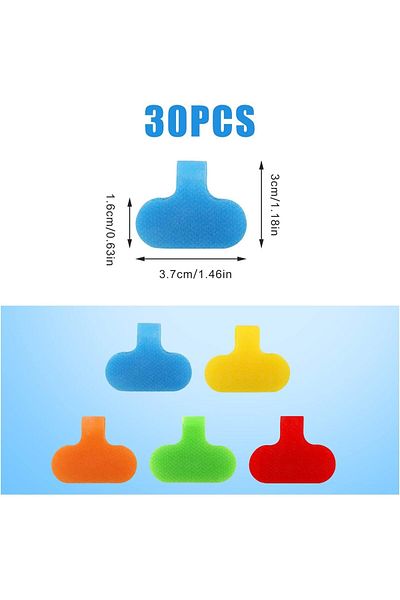erorex 30 Pcs Reusable Write On Cord Labels Cable Tags For Electronics Computers Cable Management And