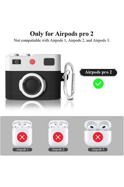 erorex Protective Cover For Airpods 3 Case Cool Camera Shape Anti Scratch Shockproof Protective Case For