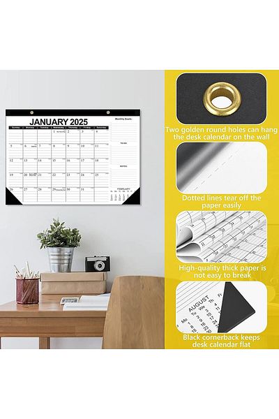 erorex Desk Calendar 2025 43X30Cm Monthly Desk Calendar 18 Months Suitable For Keeping Important Dates