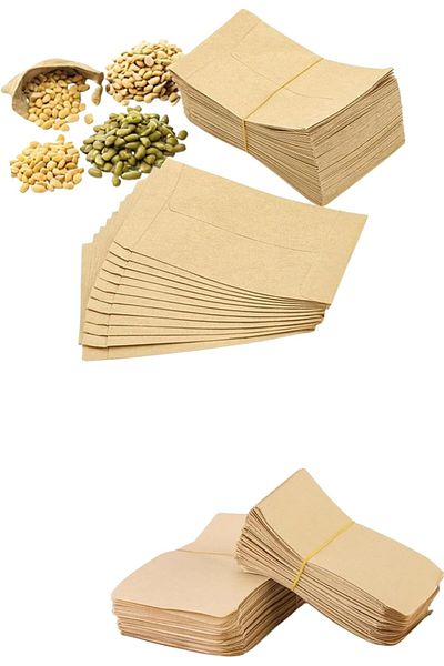 erorex 100 Pcs Small Brown Envelopes Mini Seed And Coin Envelopes For Packing And Storing Small Items 6X10