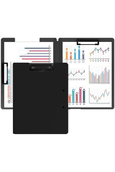 erorex A4 Foldable Clipboards 2 Pack 360 Degree Flip Cover File Folder Double Clip Pp Material Ideal For