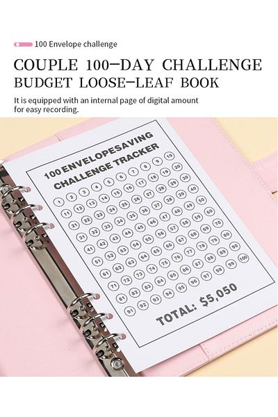 erorex 100 Envelopes Money Saving Challenge Heavy Duty Leather Money Saving Challenge Binder Book Easy And