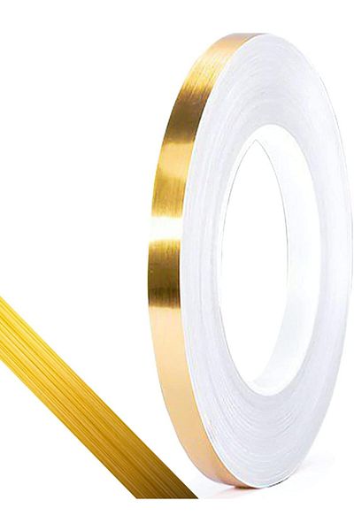 erorex Graphic Art Tape Gold Tone Metalized Tape 1Cm*50M Diy Graphic Tape For Detailing Accent Wall