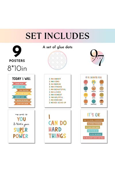 erorex Kids Affirmation Wall Decor Positive Affirmations For Kids Decor Affirmation Art Prints Nursery
