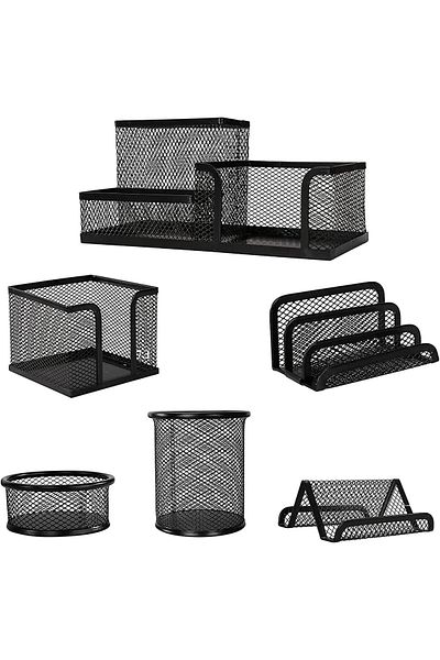 erorex Mesh Desk Organizer Set 6 Piece Desk Organizer Set Metal Office Supplies Organizer Desk Accessories