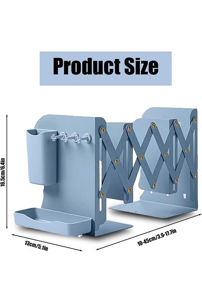 erorex Bookends Book Holders Book Shelf Holder With Removable Pen Holder Organizer And Hooks Book Holder