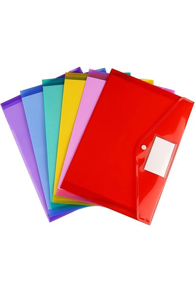erorex 6 Pack Clear Document Folders Plastic Envelopes Poly Envelopes File Envelopes With Label Pocket And