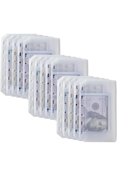 erorex 15 Pcs A7 Mini Binder Pockets With No Zippers Page Protectors Top Loading Paper Protector For 6