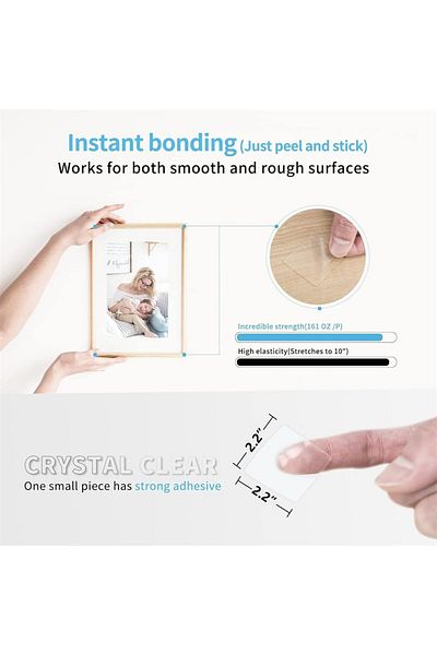 erorex Large Double Sided Adhesive Pads For Mounting 2.36In Two Sided Precut Squares Tape Clear Mounting