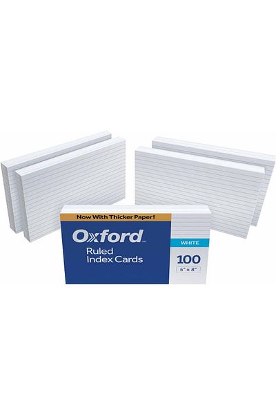 erorex 51Ee Ruled Index Cards 5 Inch X 8 Inch White 500 Cards 5 Packs Of 100 51