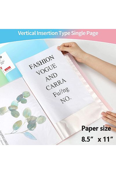 erorex Binder With Plastic Sleeves 8.5X11 Inch 3 Pack 40 Pocket Bound Presentation Book With Sheet