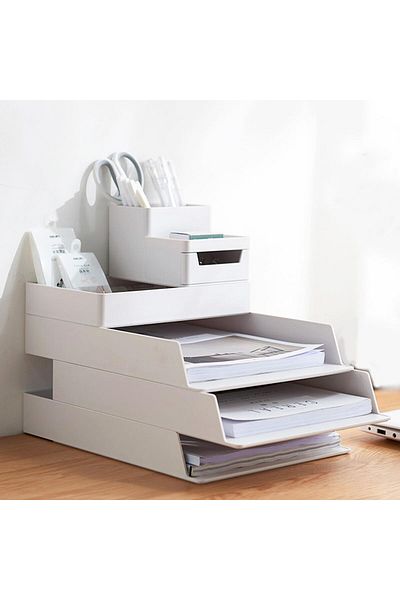 erorex Office Desktop Organizer Paper File Rack With Pen Holder Desk Organizer Paper Sorter Holder With