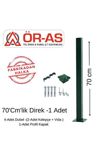 ÖR-AS TEL ÖRGÜ & PANEL ÇİT SİSTEMLERİ Panel Çit Direği Aksesuarlı-(-70cm-) Re...