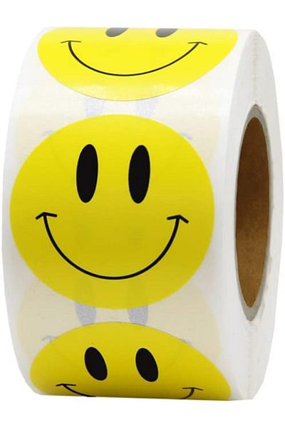erorex Happy Face Stickers Roll Circle Dots Paper Labels Reward Stickers Teachers Stickers 500 Pieces Per