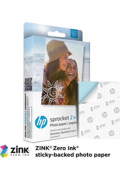 erorex Sprocket 2X3 Inch Premium Zink Sticky Back Photo Paper 20 Sheets Compatible With Sprocket Photo
