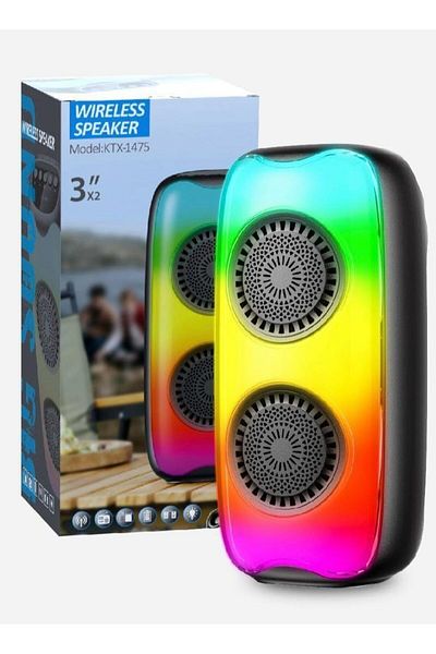 erorex مكبر صوت لاسلكي محمول مزود بميكروفون وبطاقة USB SD يدعم صوت عالي الجودة عشوائي