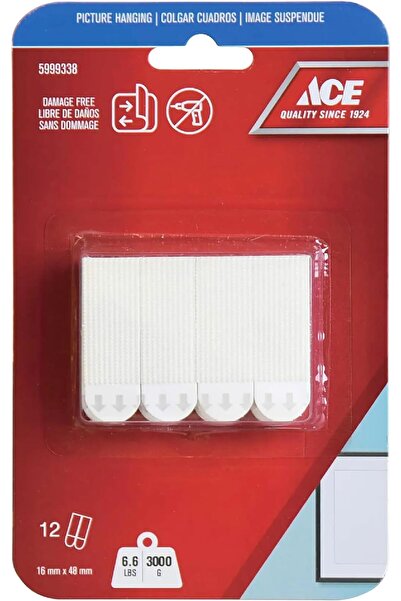 erorex 12 قطعة من شرائط تعليق الصور اللاصقة المقاومة للتلف باللون الأبيض 1.6 × 4.8 سم