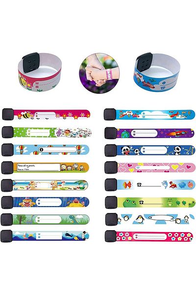 erorex Kids Safety Id Wristband Cartoon Pattern Adjustable And Waterproof Bracelet Reusable Boys And Girls