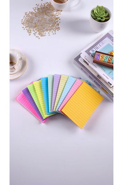 erorex Lined Sticky Notes 4 X 6 Inch 10 Pack Large Colored Self Stick Notes With Lines Bright Ruled Post