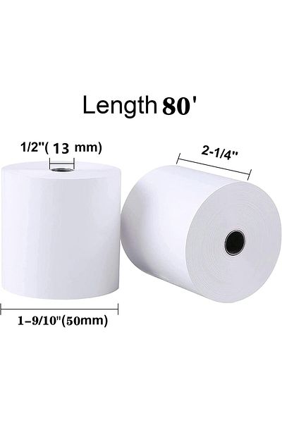 erorex Pos Paper Roll 50 Rolls 57 X 50Mm Thermal Paper Receipt 2 1 4 Inch 80' Fits All Pos Cash Registers