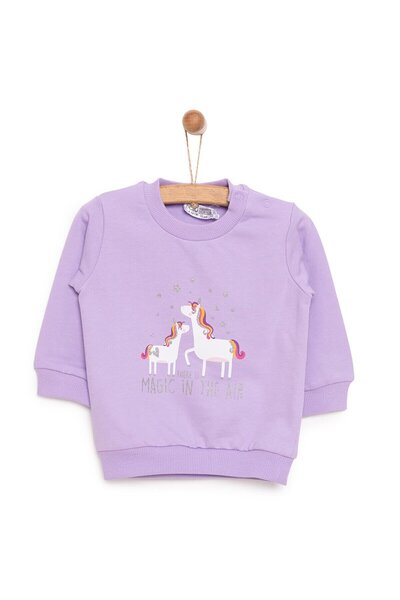 ebebek Hello Baby HelloBaby Kız Bebek Sweatshirt Şardonlu Unicorn Desenli Çıt...